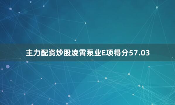 主力配资炒股凌霄泵业E项得分57.03