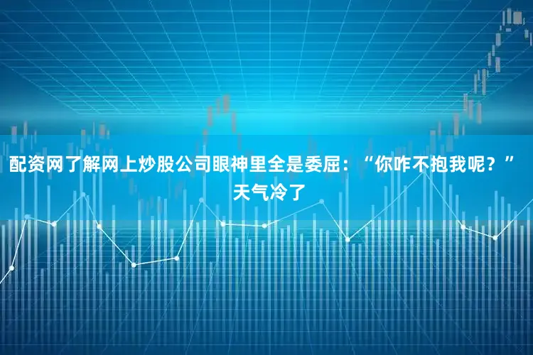 配资网了解网上炒股公司眼神里全是委屈：“你咋不抱我呢？”  天气冷了